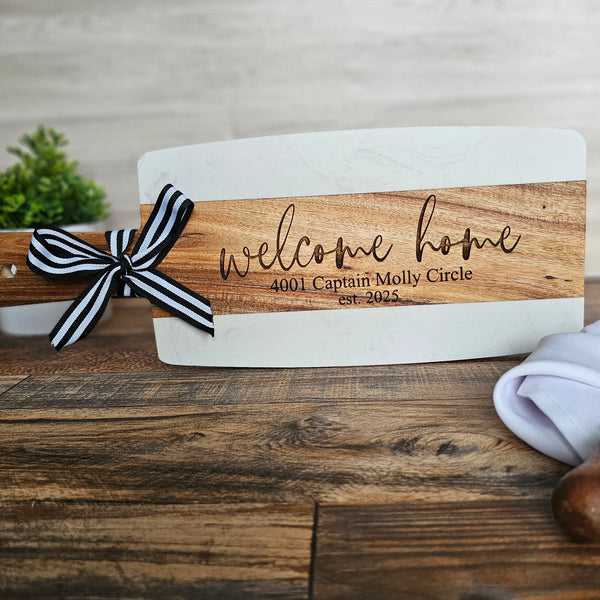 Custom Marble & Acacia Wood Board
